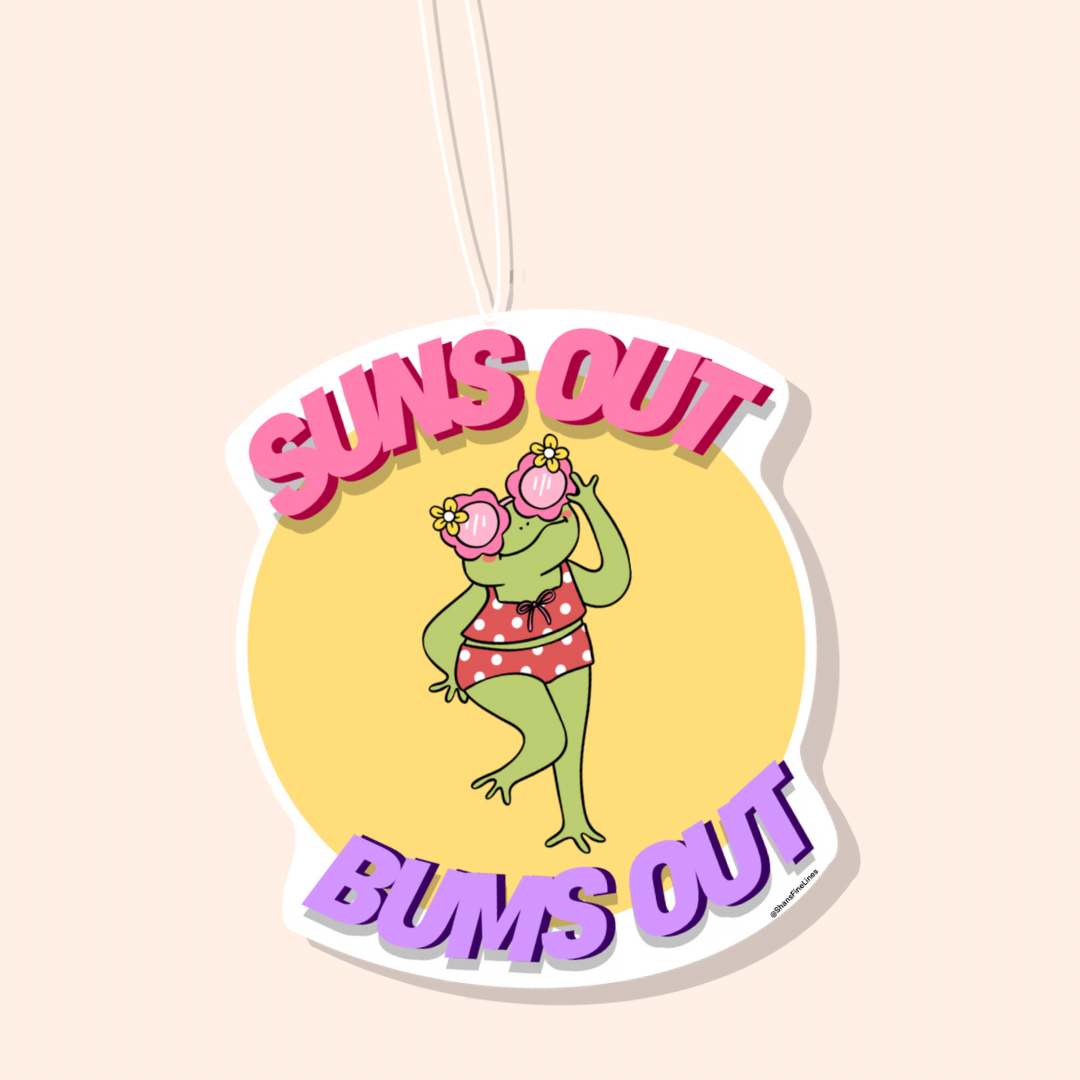 Suns Out Bums Out Frog Car Freshiee