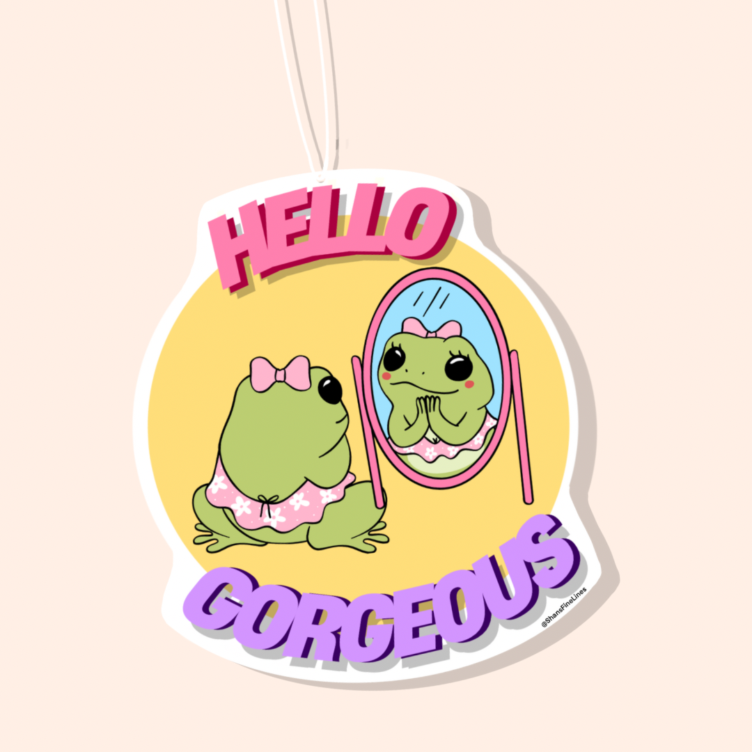 Hello Gorgeous Frog Car Freshiee