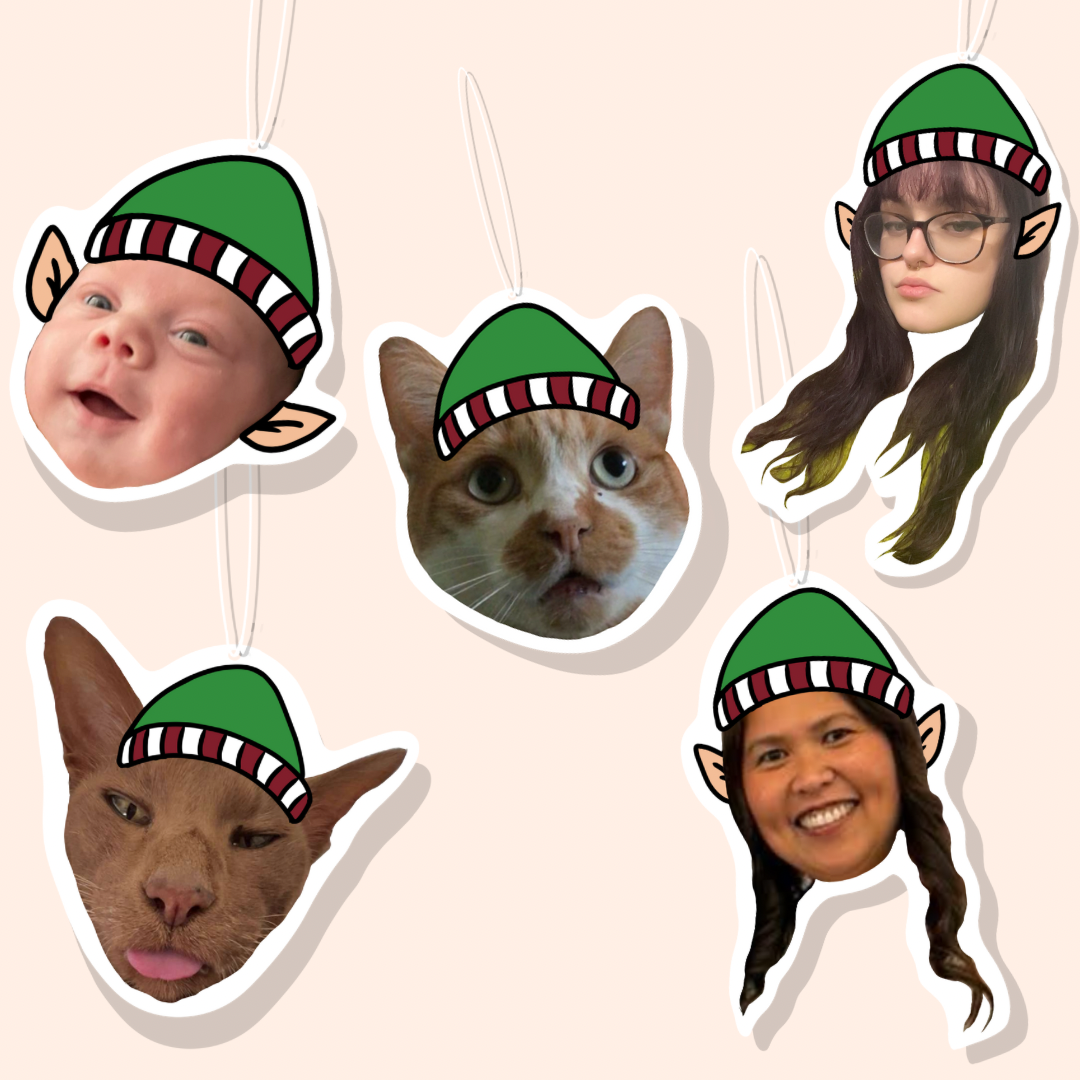 Personalised Christmas Elf Cut Out Car Freshiee