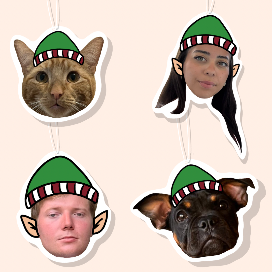 Personalised Christmas Elf Cut Out Car Freshiee