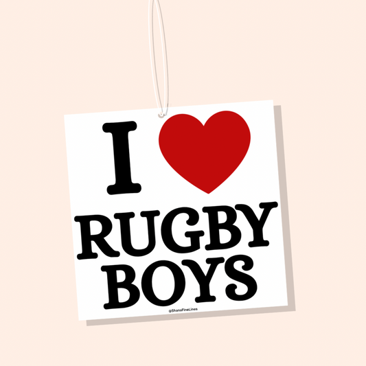 I ❤️ Rugby Boys Car Freshiee