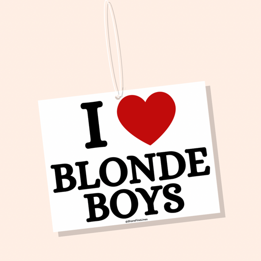 I ❤️ Blonde Boys Car Freshiee