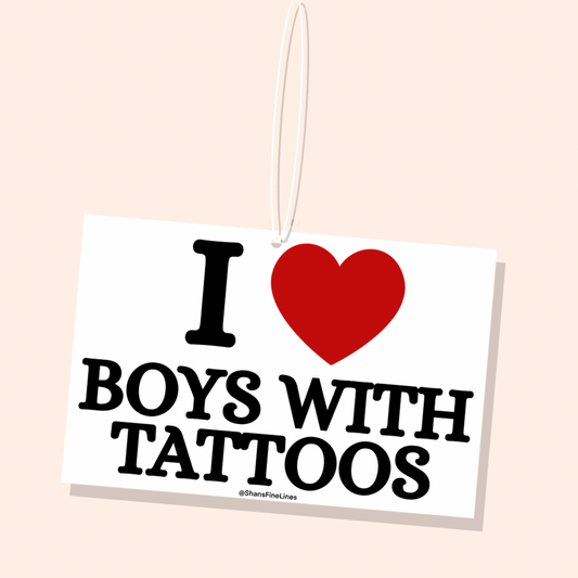 I ❤️ Boys With Tattoos Car Freshiee